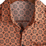 Chemise Masculine en Coton Vintage à Manches Courtes