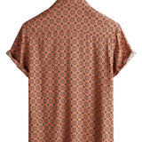 Chemise Masculine en Coton Vintage à Manches Courtes