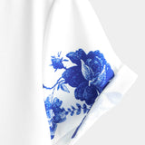 Chemise en Coton d'Été à Manches Courtes avec Bouton et Imprimé Fleurs Hawaïennes pour Hommes