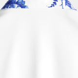 Chemise en Coton d'Été à Manches Courtes avec Bouton et Imprimé Fleurs Hawaïennes pour Hommes