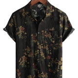 Chemise en Coton pour Hommes à Manches Courtes pour la Plage