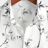 Chemise Hawaïenne Blanche en Coton pour Hommes