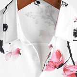 Chemise d'Été à Manches Courtes avec des Fleurs Roses pour Hommes