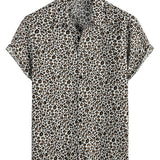 Chemise à Manches Courtes avec Motif Léopard pour Hommes