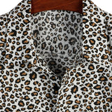 Chemise à Manches Courtes avec Motif Léopard pour Hommes
