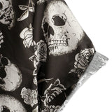 Chemise en Coton avec Boutons Cool avec Crâne Rose et Fleurs pour Hommes, Punk Rock and Roll