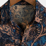Chemise en coton à manches courtes de style rétro pour hommes