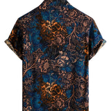Chemise en coton à manches courtes de style rétro pour hommes