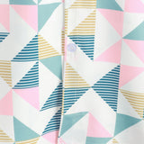 Chemise en Coton d'Été à Manches Courtes avec Motif Géométrique en Triangles pour Hommes
