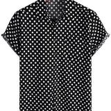 Chemise à Manches Courtes pour Homme avec Pois Noirs pour l'Été