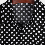 Chemise à Manches Courtes pour Homme avec Pois Noirs pour l'Été