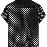 Chemise à Manches Courtes pour Homme avec Pois Noirs pour l'Été