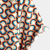 Chemise en Coton à Manches Courtes pour Hommes, Rétro, Boutons, Vintage, Géométrique, Cercles, Cool