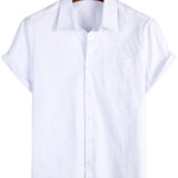 Chemise Casual à Manches Courtes en Coton pour Hommes