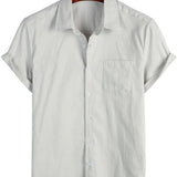 Chemise Casual à Manches Courtes en Coton pour Hommes