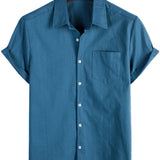 Chemise Casual à Manches Courtes en Coton pour Hommes