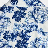 Chemise à Manches Courtes en Coton avec Motif de Crâne et Fleurs Punk Rock pour Hommes