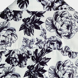 Chemise à Manches Courtes en Coton avec Motif de Crâne Floral dans le Style Punk Rock pour Hommes