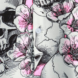 Chemises pour Hommes à Manches Courtes en Coton avec Crânes et Fleurs Roses