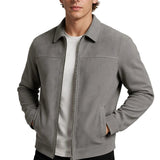 Veste en Daim Grise pour Hommes – Veste Casual Moderne