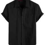 Chemise Casual à Manches Courtes en Coton pour Hommes