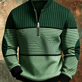 Gaëtan | Pull homme demi-zippé à motif géométrique