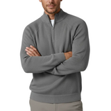 Pull homme à demi-zip et col montant – Gris