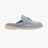 Mules en Suède Bleu Méditerranéen