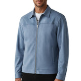 Veste en Suède Bleu Clair pour Hommes – Élégante et Universelle pour le Quotidien