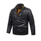 Veste en Cuir avec Doublure en Fleece Rétro