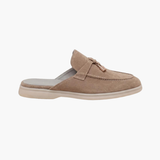 Mules en Suède Beige Méditerranéen