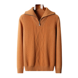 Pull zippé Taranto en laine Mérinos