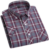 Chemise à Carreaux à Manches Courtes en Coton