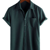 Chemise d'été pour homme à manches courtes en coton