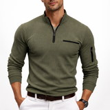 Victor | Polo zippé élégant à manches longues