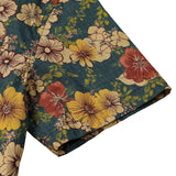 Chemise à manches courtes en coton respirant avec un imprimé botanique vintage pour hommes