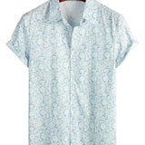 Chemise Casual à Motif Floral en Coton pour Hommes