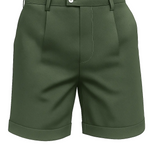 Shorts pour hommes avec plis et poches – verts et polyvalents