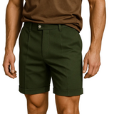 Shorts pour hommes avec plis et poches – verts et polyvalents