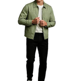Veste Léger en Twill pour Hommes – Vert Pois – Coupe Classique