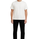 T-shirt en coton pour hommes – Respirant à manches courtes col rond – Blanc