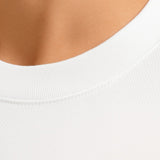 T-shirt en coton pour hommes – Respirant à manches courtes col rond – Blanc
