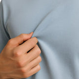 T-shirt en coton pour homme – Respirant à manches courtes col rond – Bleu brumeux