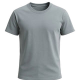 T-shirt pour homme en coton – Respirant à manches courtes col rond – Gris fer