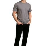 T-shirt pour homme en coton – Respirant à manches courtes col rond – Gris fer
