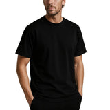 T-shirt en coton pour homme – Respirant, manches courtes, col rond – Noir-ardoise