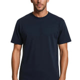 T-shirt en coton pour homme – Respirant, manches courtes, col rond – Bleu marine