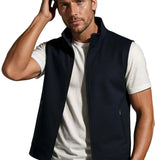Gilet Casual Masculin avec Col Montant et Fermeture Éclair
