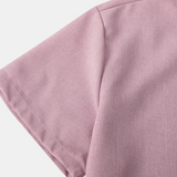 Chemise Casual pour Homme en Coton Soie de Couleur Unie avec Boutons et Manches Courtes, Respirante
