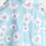 Chemise d'Été pour Homme à Manches Courtes de Style Hawaïen en Couleur Bleue avec des Fleurs de Marguerite